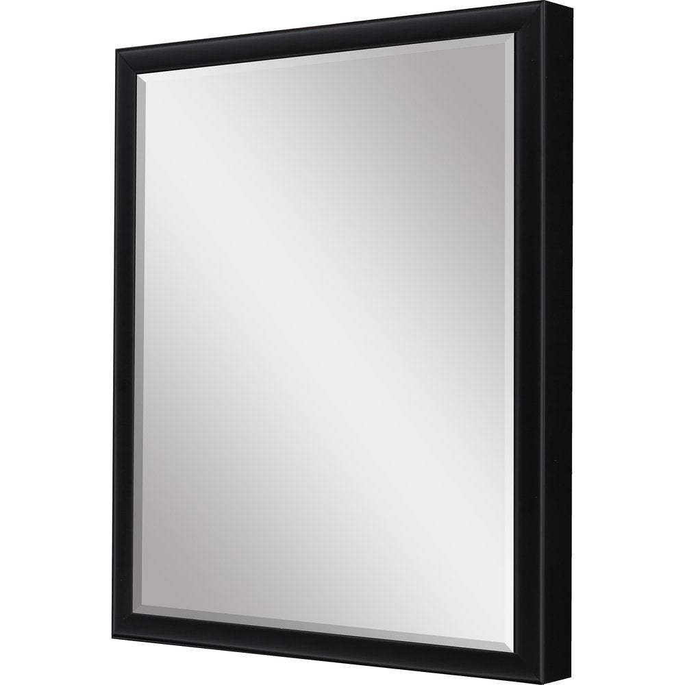 30" Black Solid Wood Framed Accent Mirror