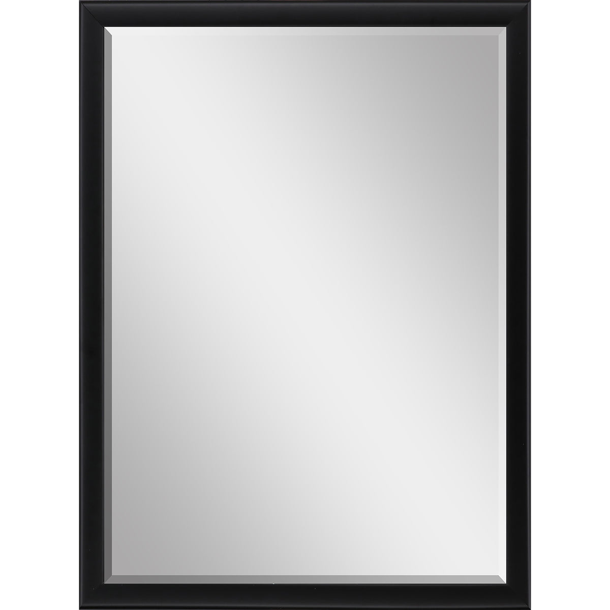 38" Black Solid Wood Framed Accent Mirror