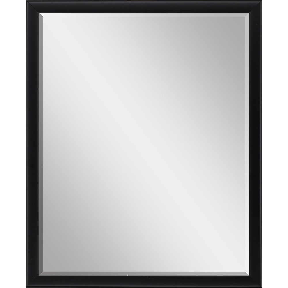 42" Black Solid Wood Framed Accent Mirror