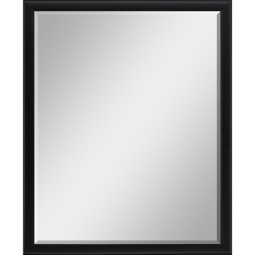 42" Black Solid Wood Framed Accent Mirror