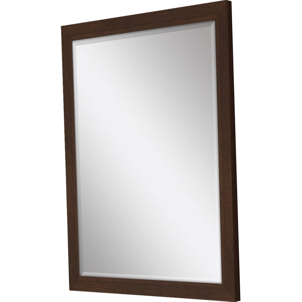 31" Dark Brown Framed Accent Mirror