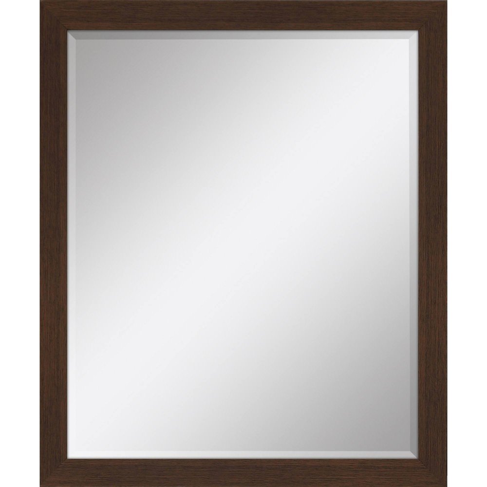 31" Dark Brown Framed Accent Mirror
