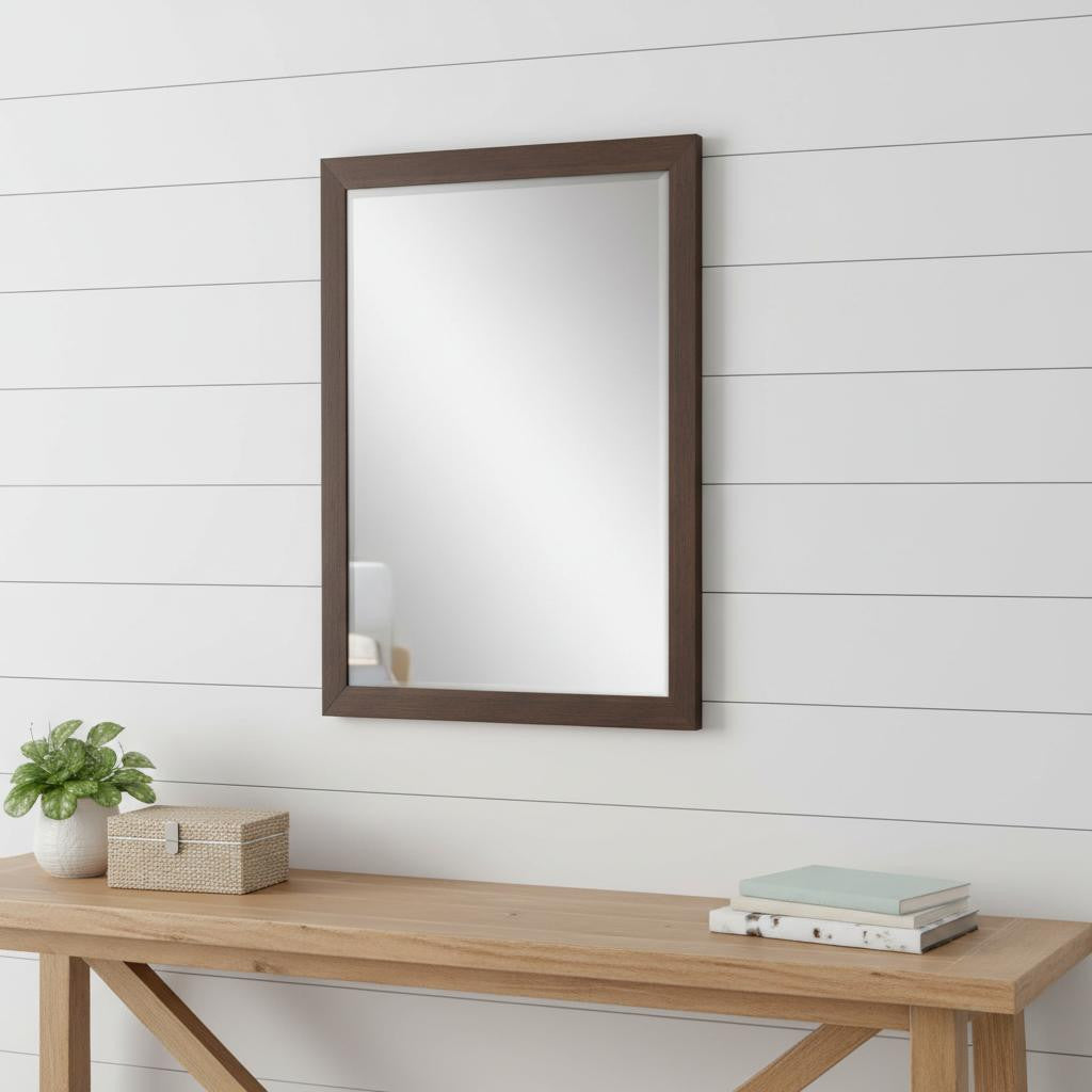 39" Dark Brown Framed Accent Mirror