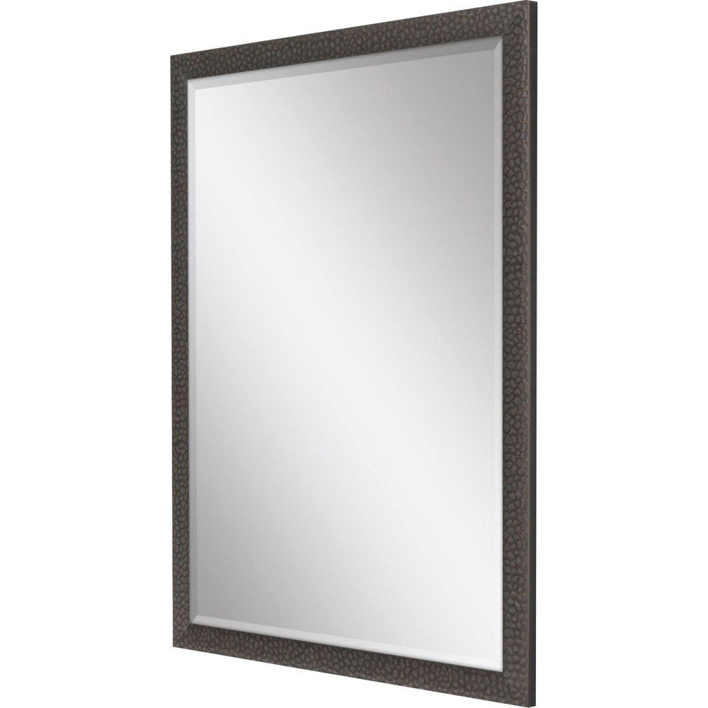 31" Dark Brown Solid Wood Framed Accent Mirror