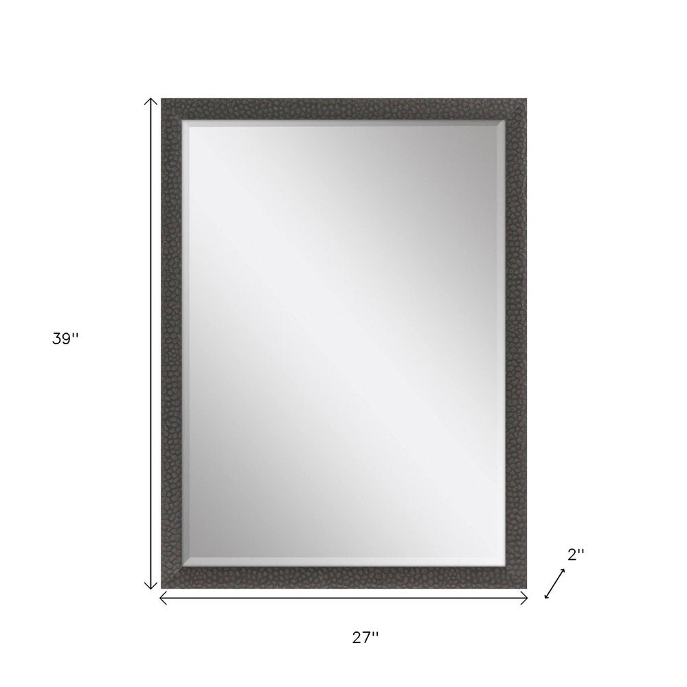 39" Dark Brown Solid Wood Framed Accent Mirror