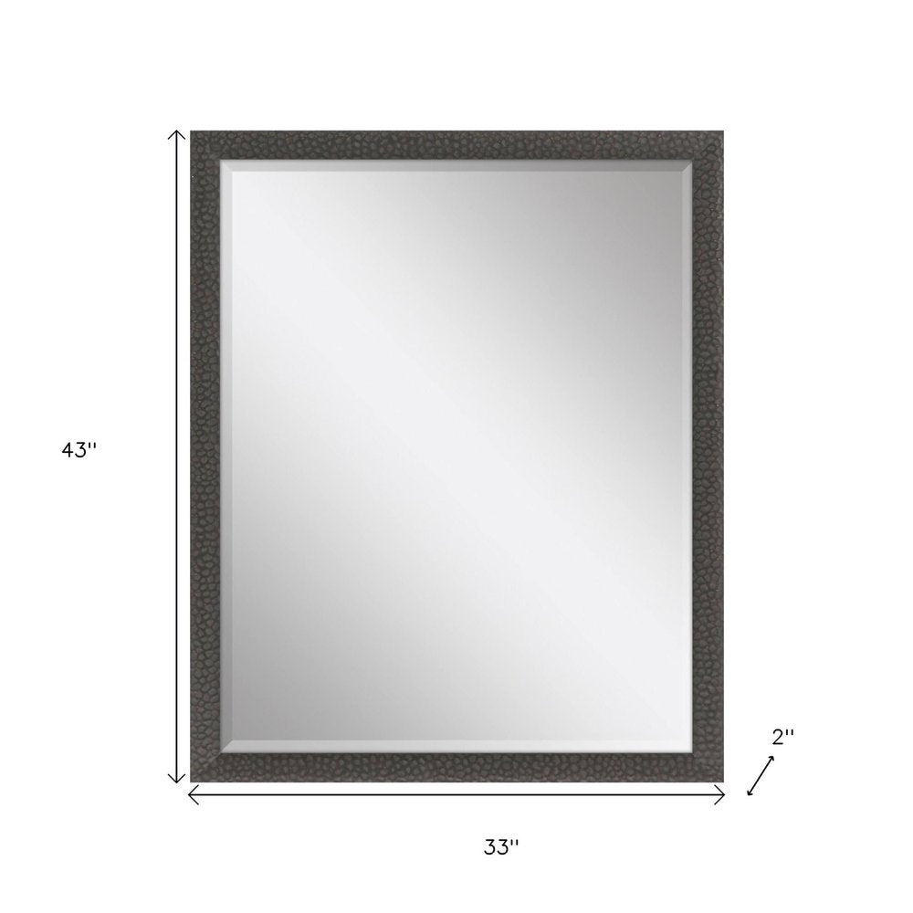 43" Dark Brown Solid Wood Framed Accent Mirror