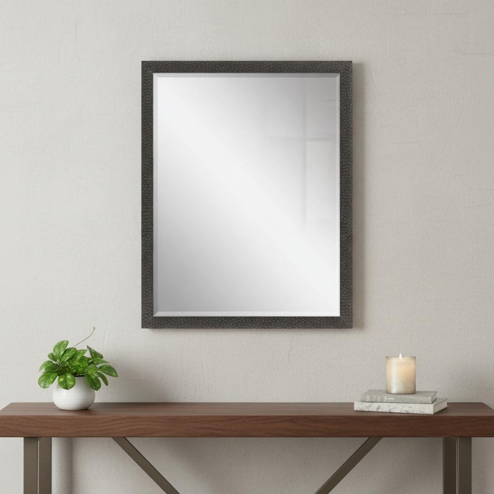 43" Dark Brown Solid Wood Framed Accent Mirror