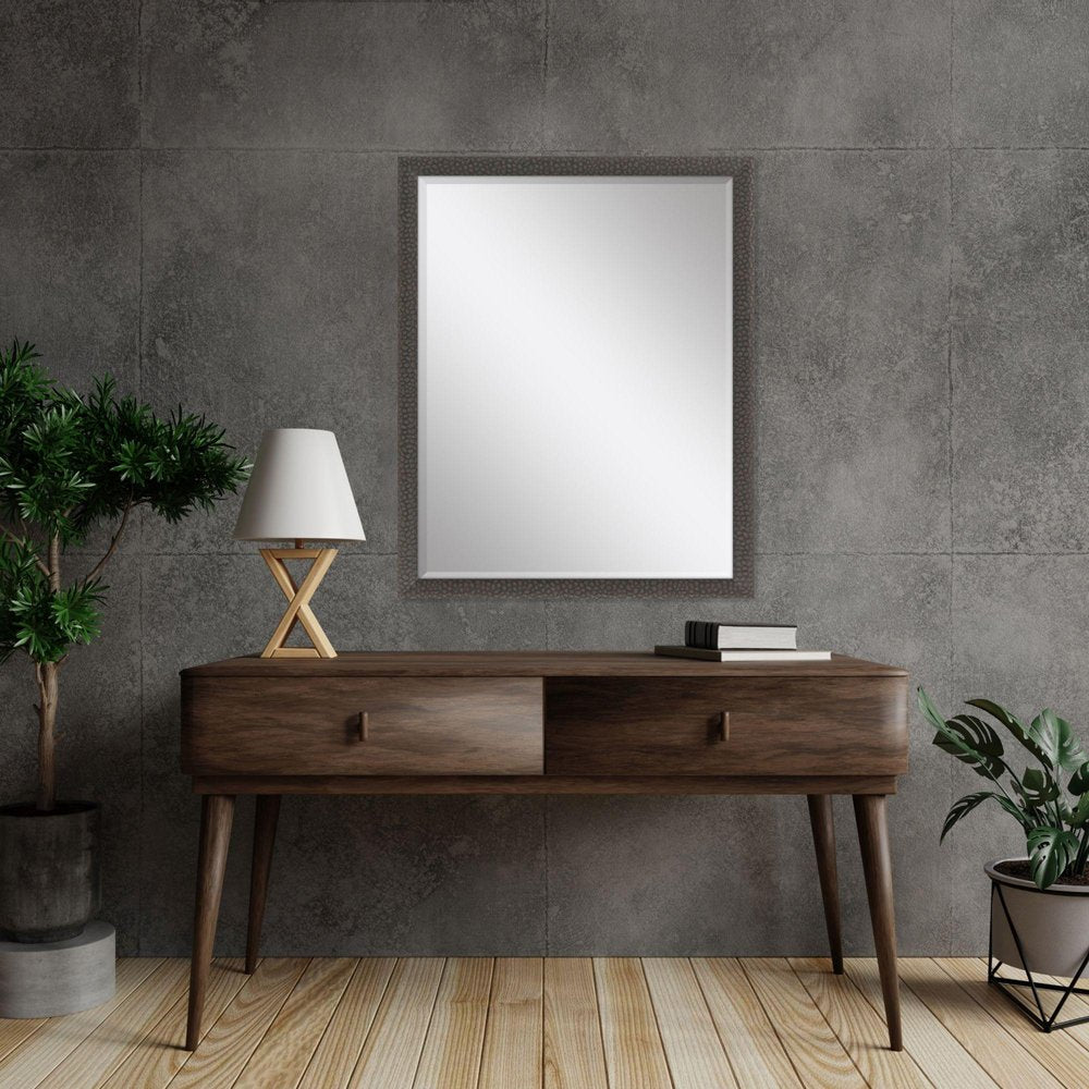 51" Dark Brown Solid Wood Framed Accent Mirror