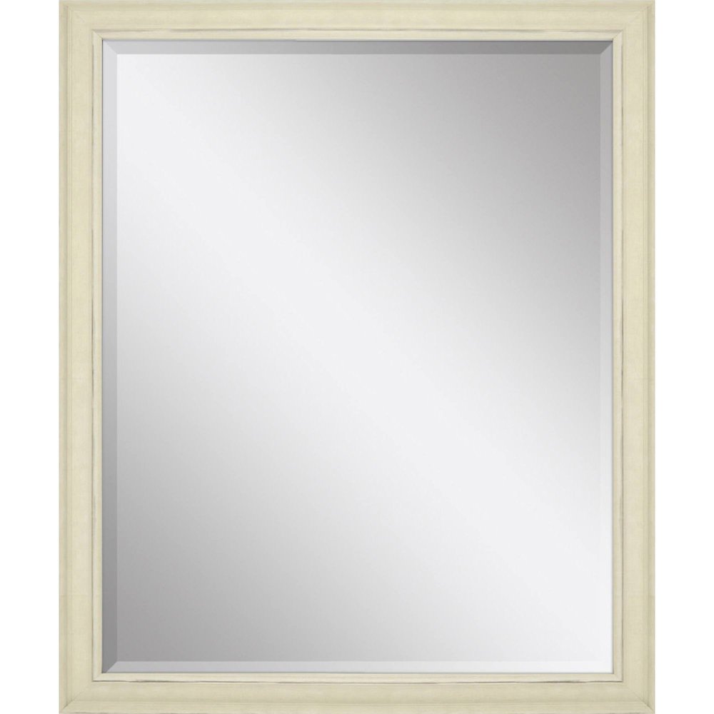 32" White Solid Wood Framed Accent Mirror