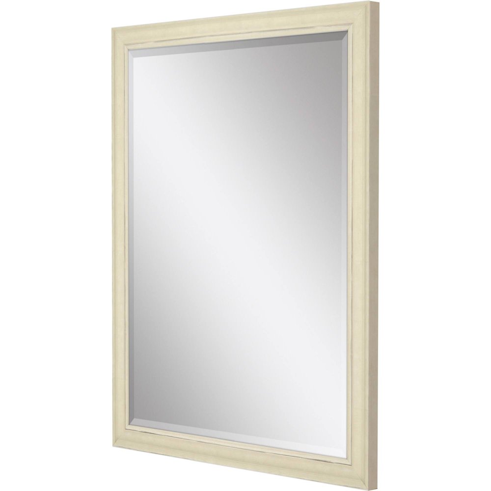 32" White Solid Wood Framed Accent Mirror