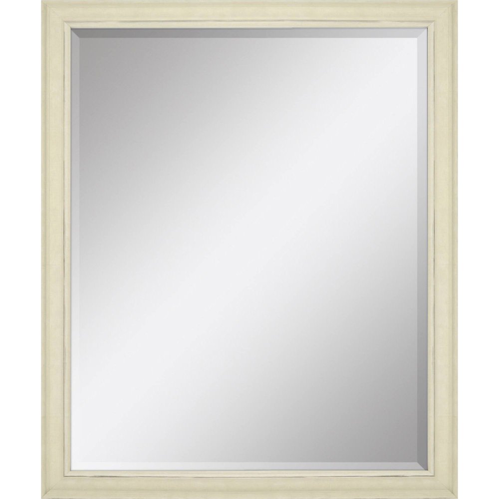 32" White Solid Wood Framed Accent Mirror