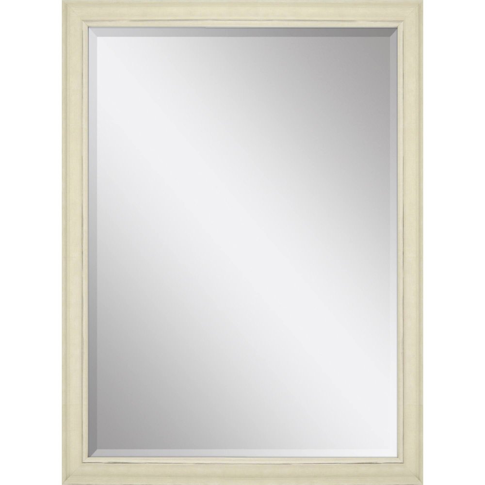 40" White Solid Wood Framed Accent Mirror