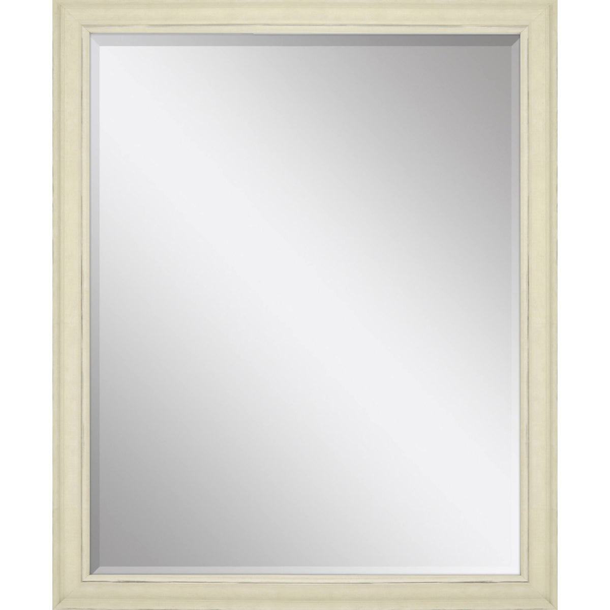 44" White Solid Wood Framed Accent Mirror