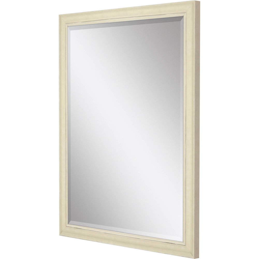 44" White Solid Wood Framed Accent Mirror