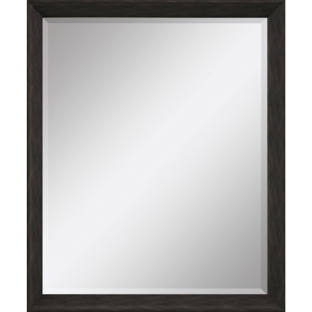 32" Dark Brown Framed Accent Mirror