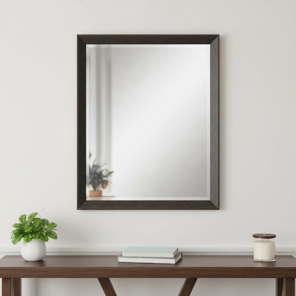 44" Dark Brown Framed Accent Mirror