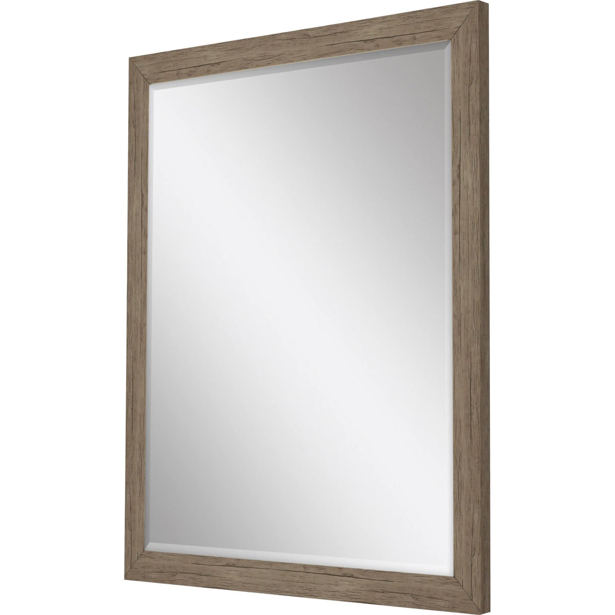 31" Light Brown Framed Accent Mirror