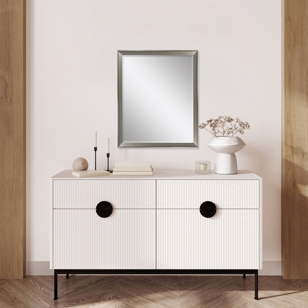 44" White Framed Accent Mirror