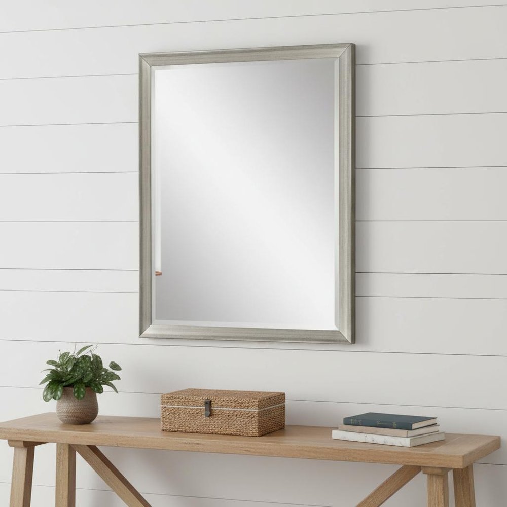 44" White Framed Accent Mirror