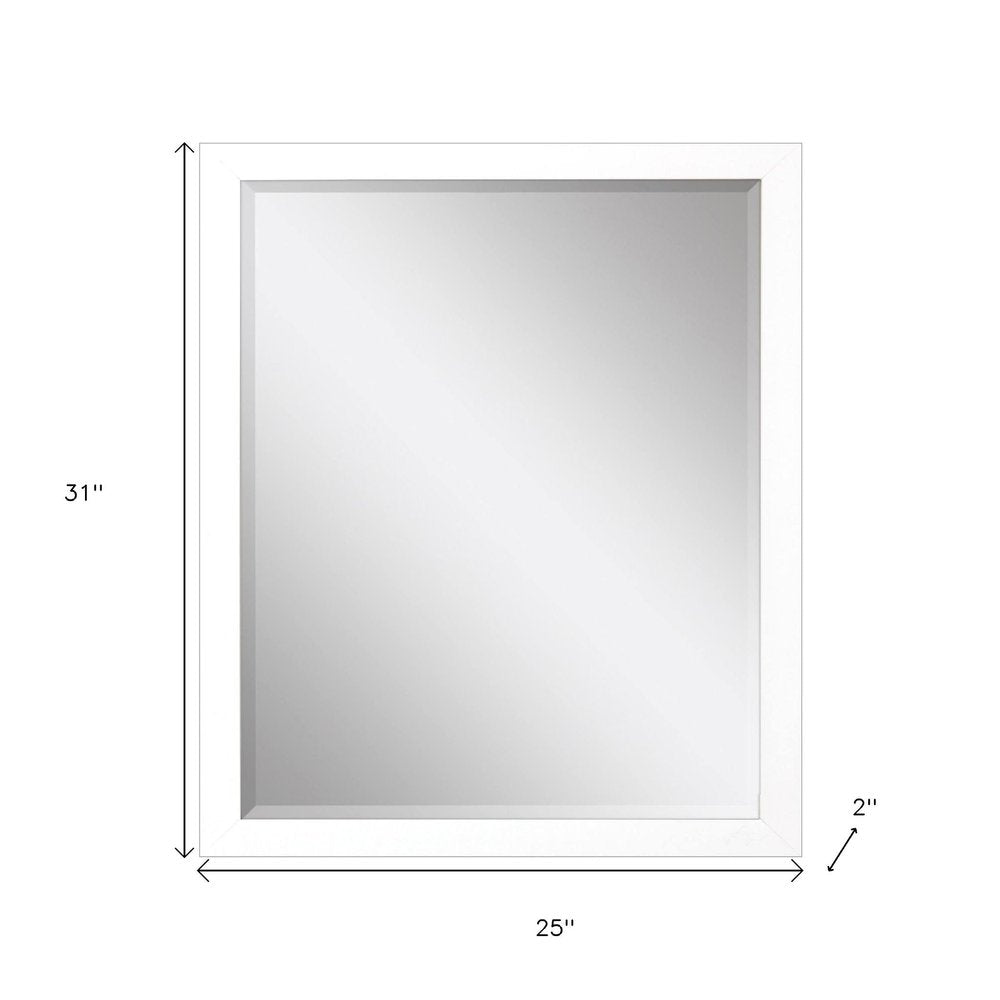 31" White Framed Accent Mirror