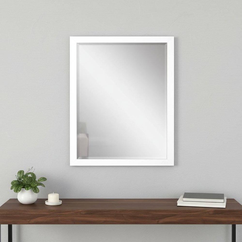 31" White Framed Accent Mirror