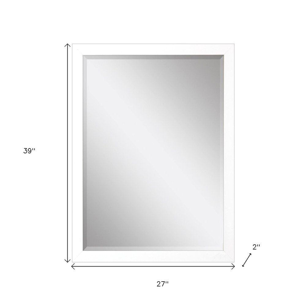 39" White Accent Mirror
