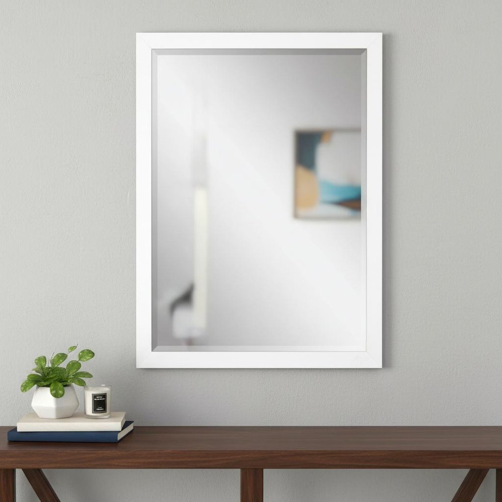 39" White Accent Mirror