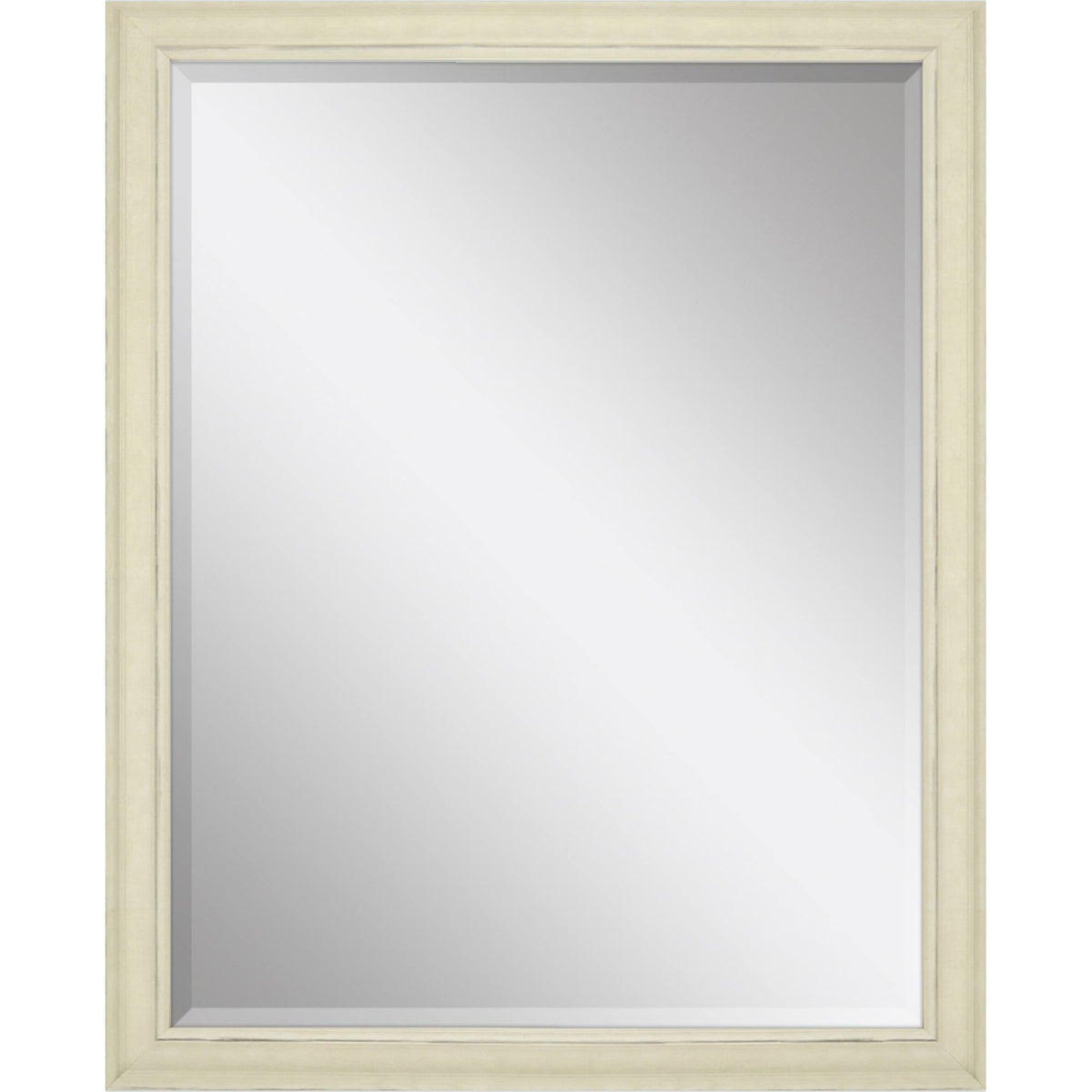 52" Ivory Distressed Wood Framed Accent Mirror