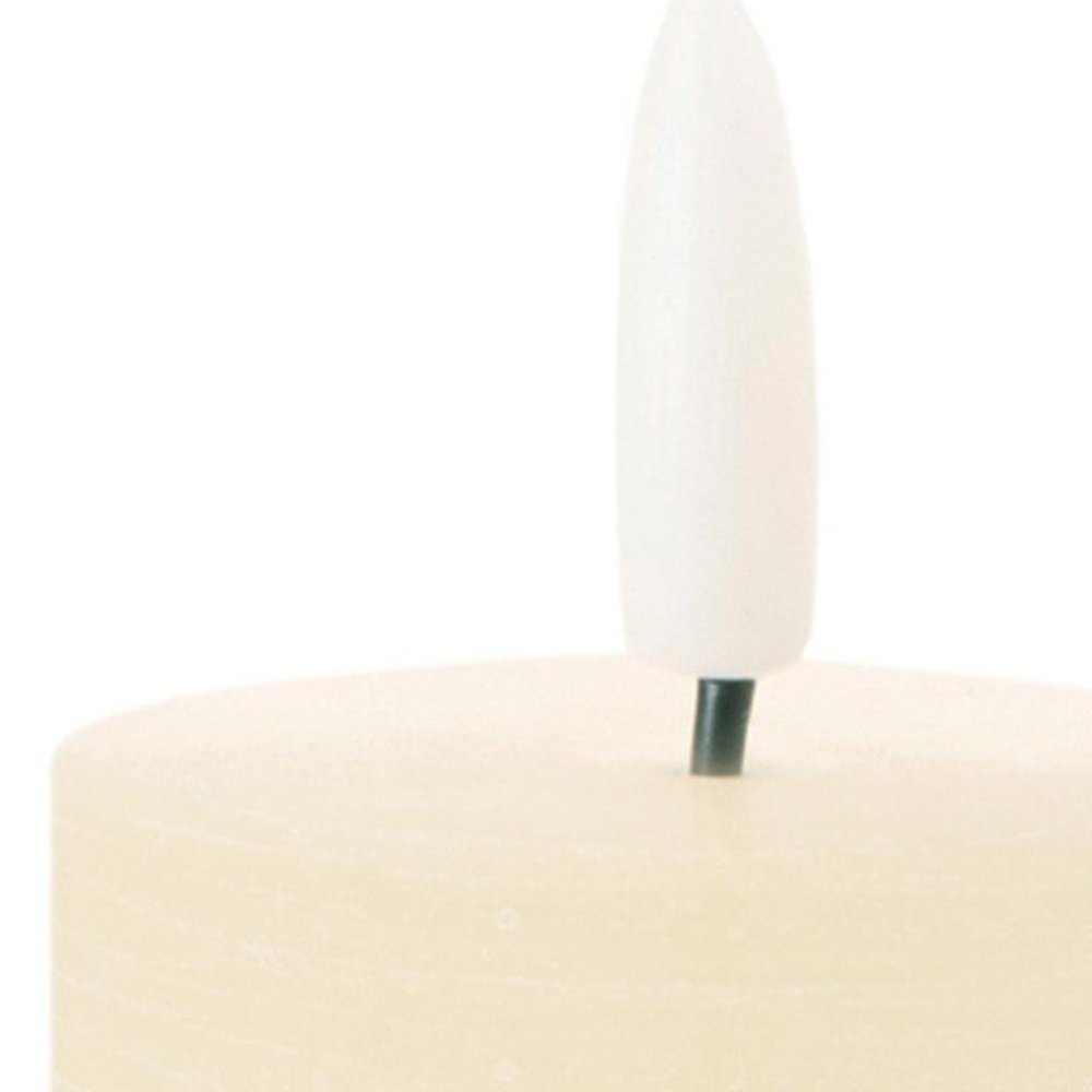 Set of Four Ivory Unscented Candle Flameless Pillar Candles