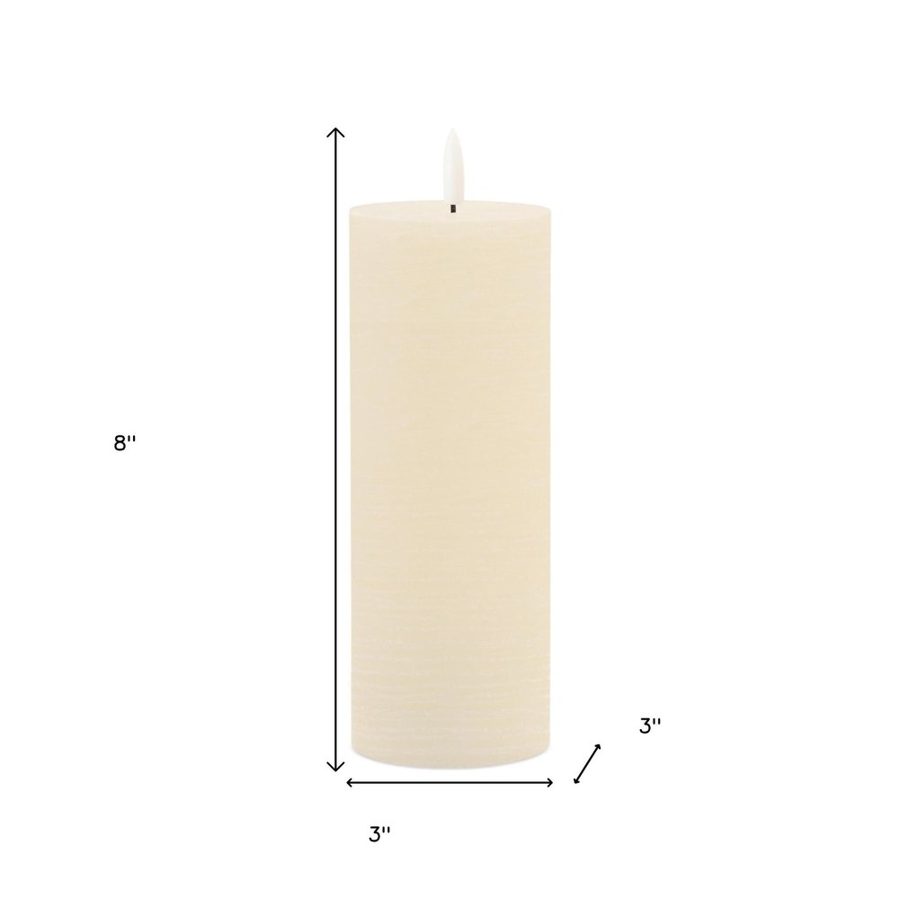Set of Two Ivory Unscented Candle Flameless Pillar Candles