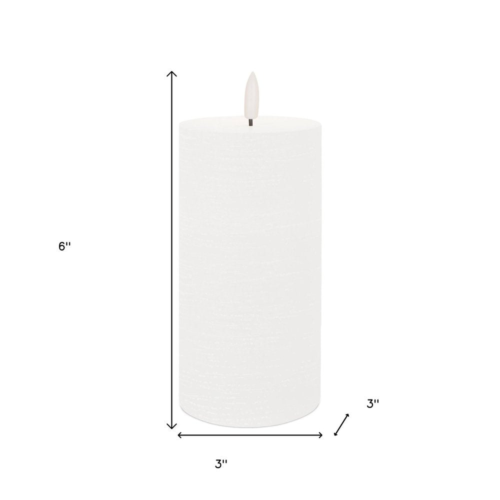 Set of Two White Unscented Candle Flameless Pillar Candles