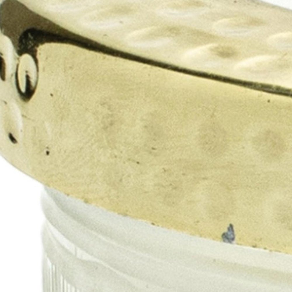 4" White Currant Scented Two Wick Candle In Clear And Gold Glass Holder