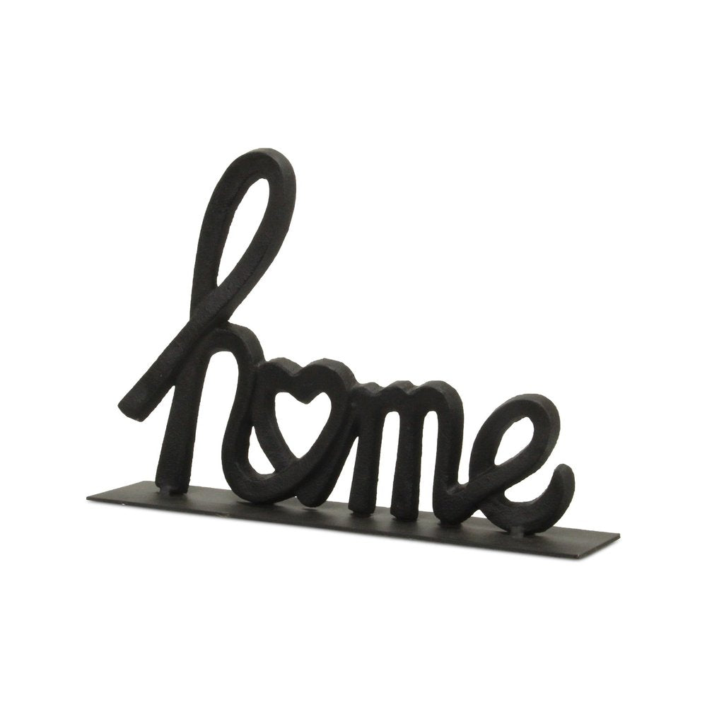 12" Black Cast Iron Home Hand Painted Tabletop Sculpture