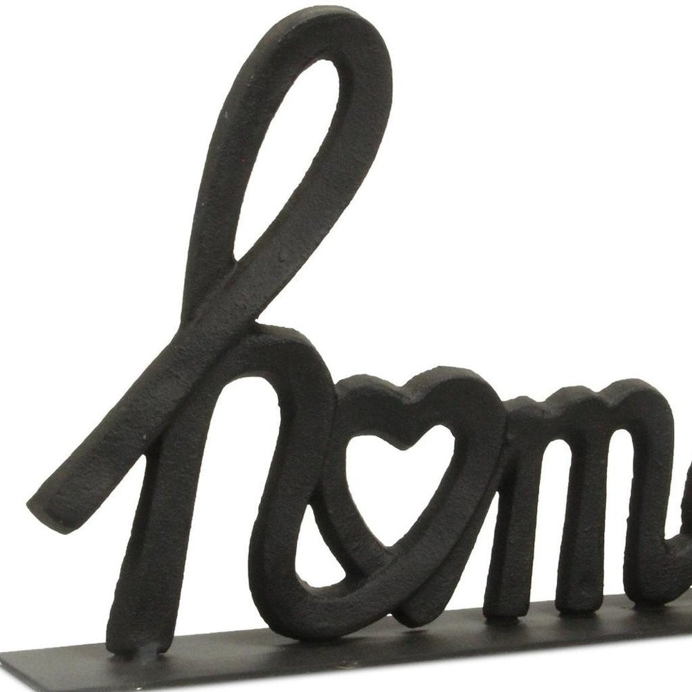 12" Black Cast Iron Home Hand Painted Tabletop Sculpture