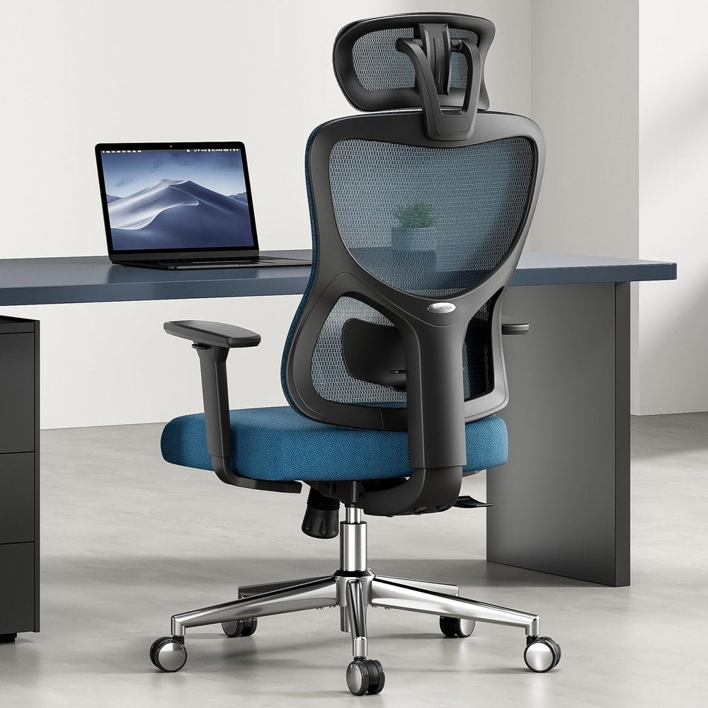 Black and Silver Adjustable Height Swivel Rolling Office Chair