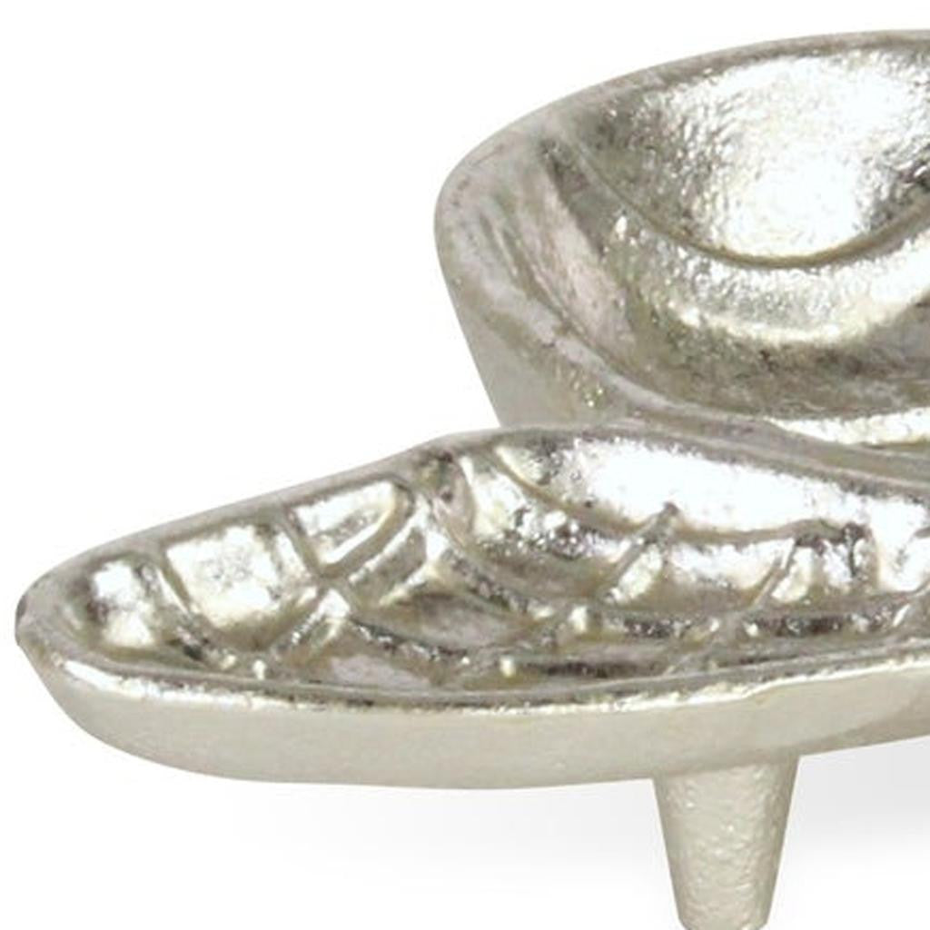 8" Silver Cast Iron Bumble Bee Trinket Tray