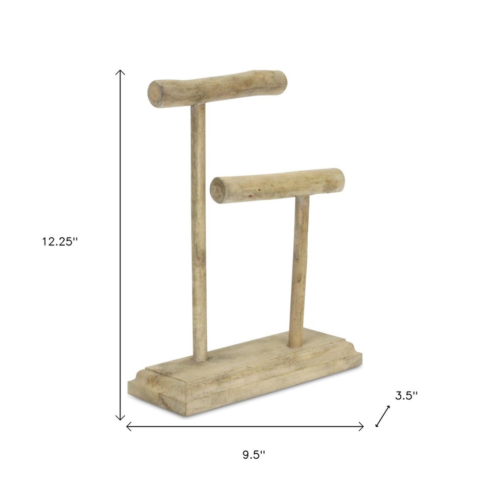 12" Brown Drift Wood Decorative Jewelry Holder