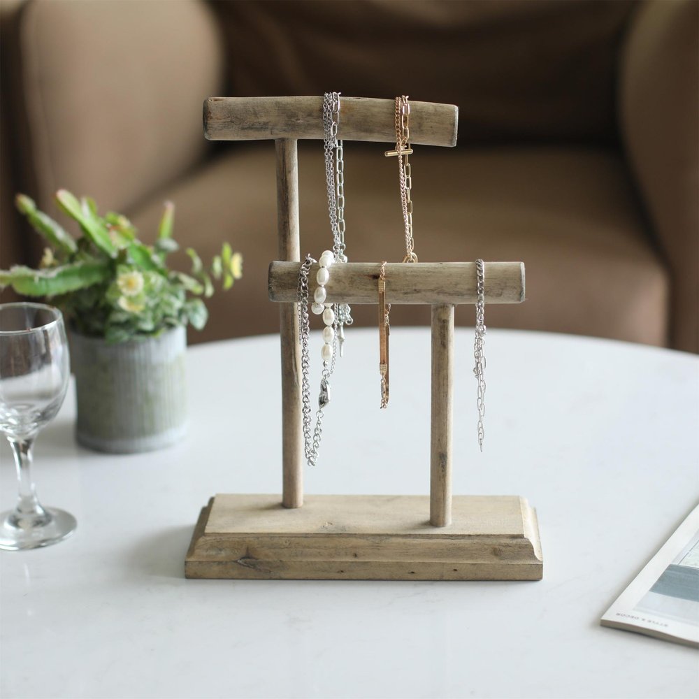 12" Brown Drift Wood Decorative Jewelry Holder