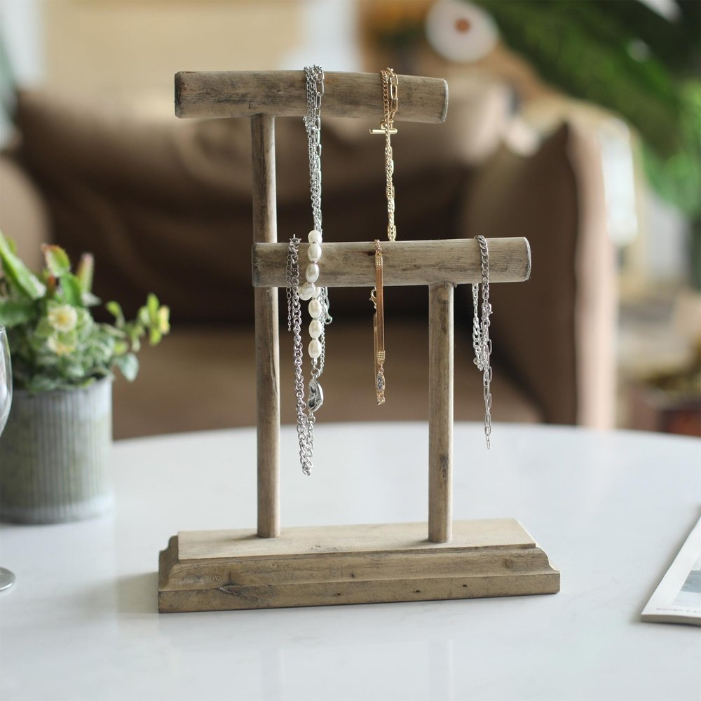 12" Brown Drift Wood Decorative Jewelry Holder