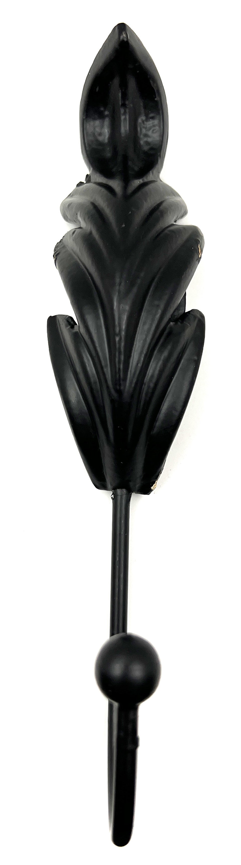Set of Six Black Steel Feather Wall Hooks