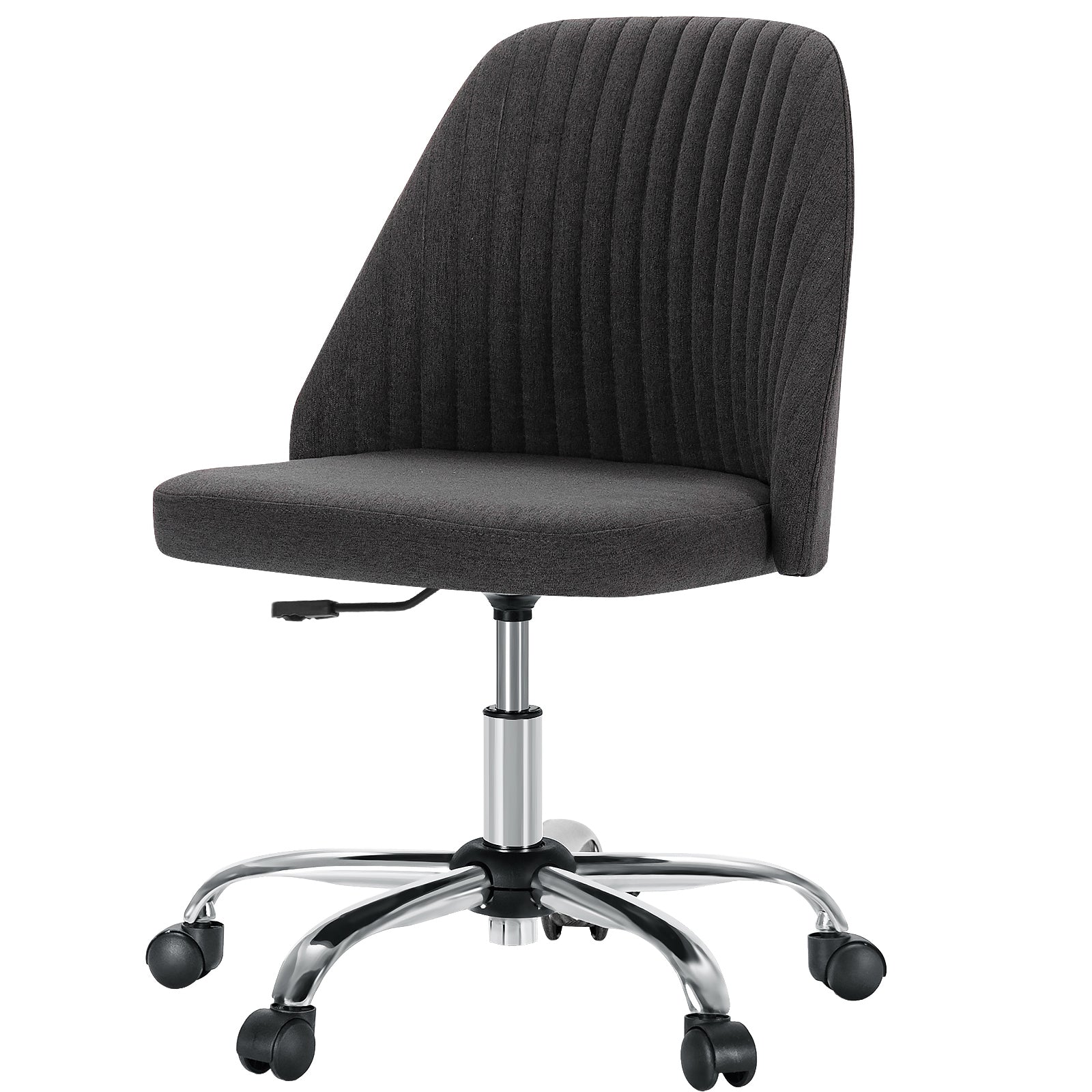 Dark Gray and Silver Adjustable Height Swivel Rolling Office Chair