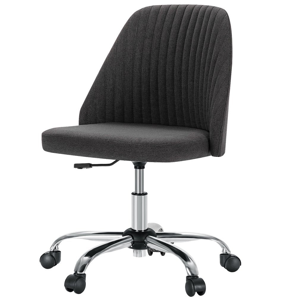 Pink and Silver Adjustable Height Swivel Rolling Office Chair