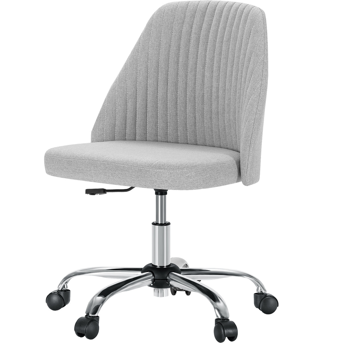 Gray and Silver Adjustable Height Swivel Rolling Office Chair