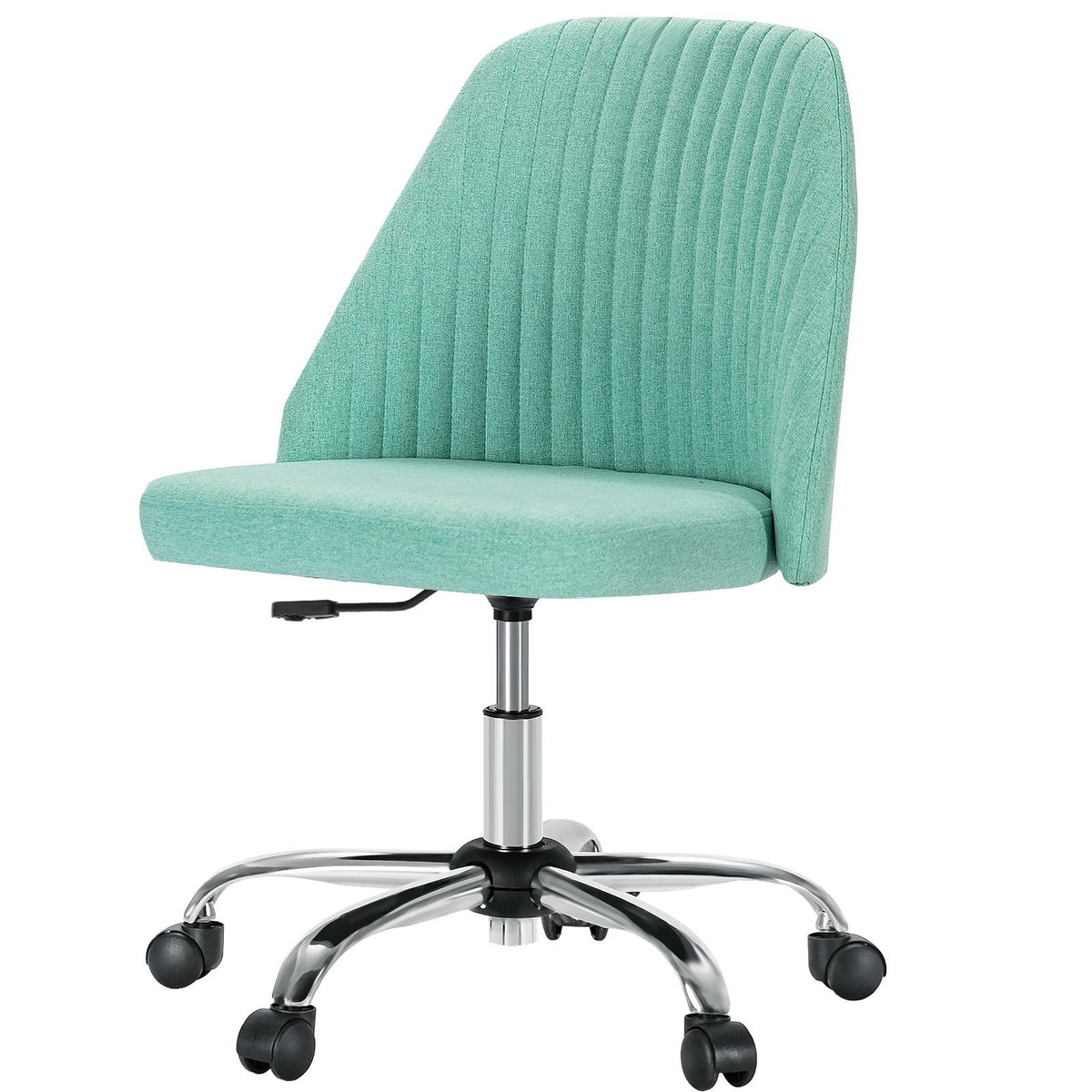 Green and Silver Adjustable Height Swivel Rolling Office Chair
