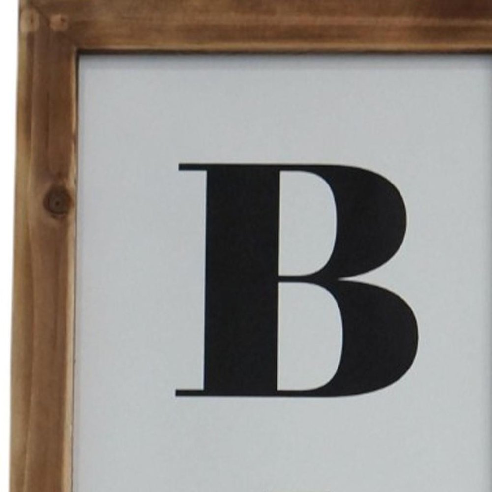 11" X 26" Black Brown And White Reversible Kitchen Wood Hanging Wall Decor