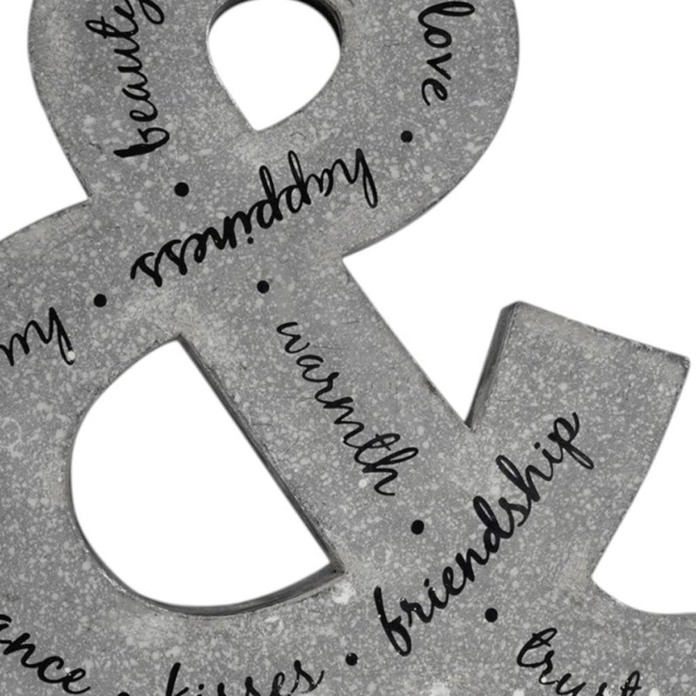 20" X 18" Black And Gray Galvanized Metal Ampersand Hanging Wall Decor