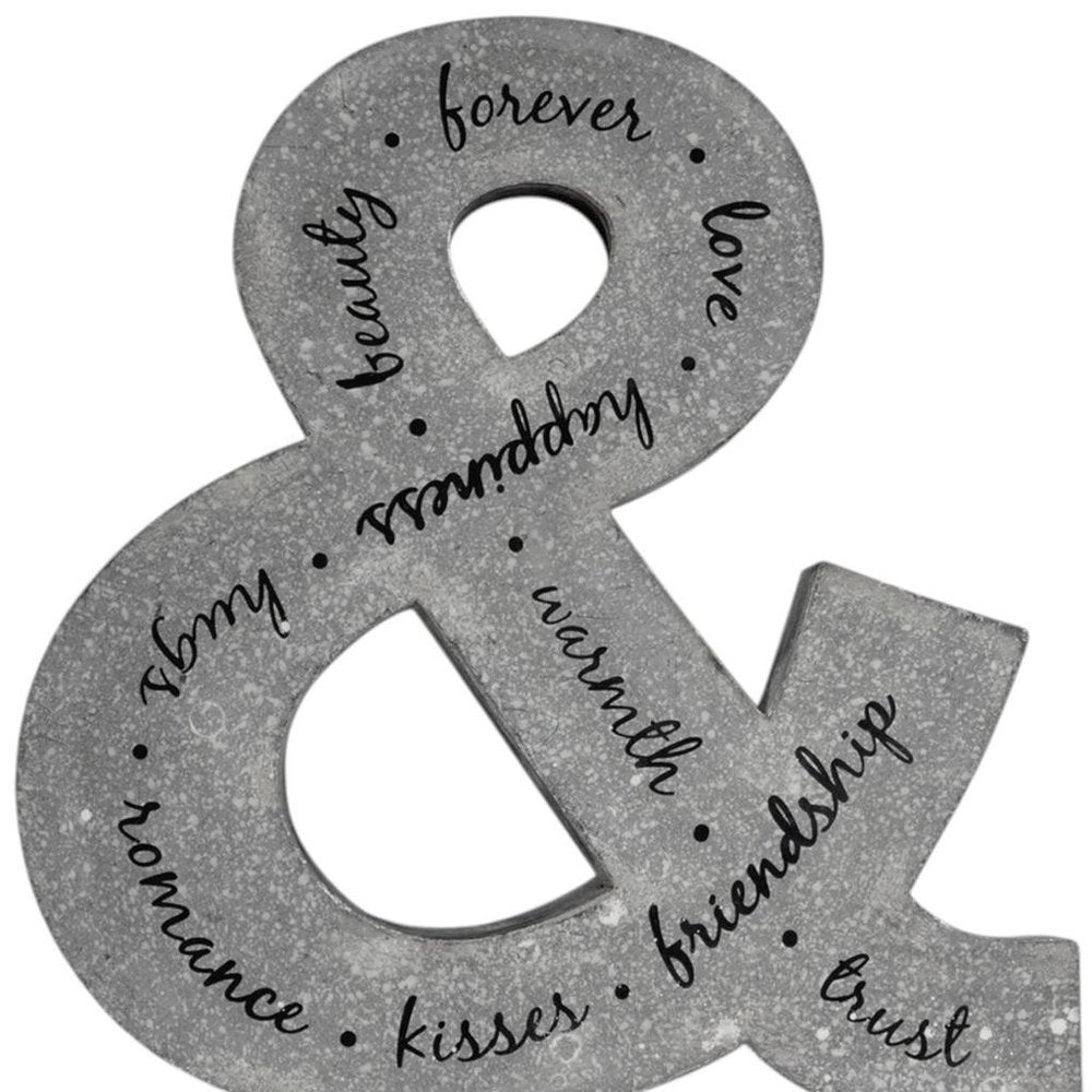20" X 18" Black And Gray Galvanized Metal Ampersand Hanging Wall Decor