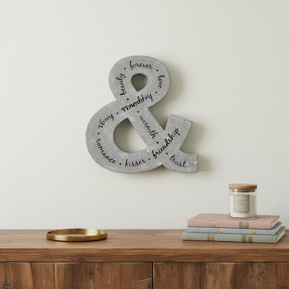 20" X 18" Black And Gray Galvanized Metal Ampersand Hanging Wall Decor