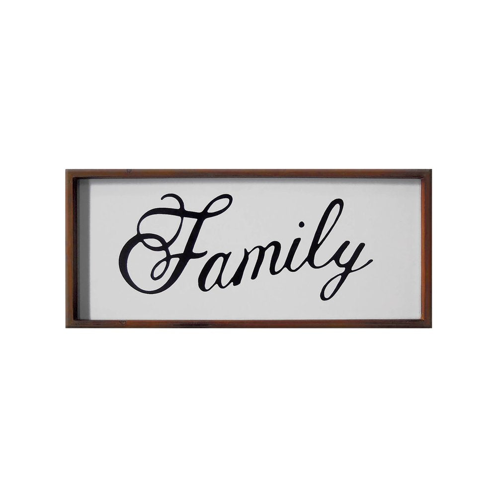12" X 28" Brown And White Family Wood Wall Decor