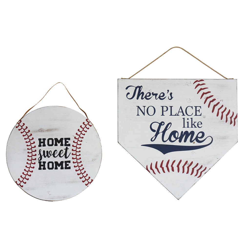 Set of Two Brown And White Home Sweet Home Wood Wall Decor